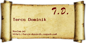 Tercs Dominik névjegykártya